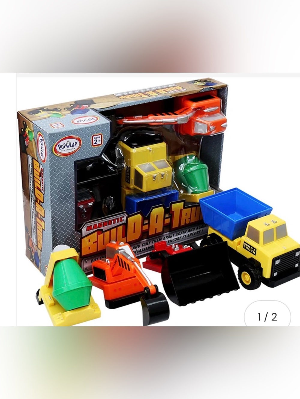 Magnetic Build-A-Truck Construction Playset - Yellow/Blue/Green/Orange/Black